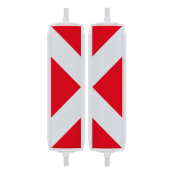 Plastic traffic panel type 40A | film RA1/A, arrowed | on both sides indicating right / left | red / white